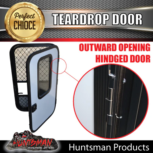 Caravan Camper Teardrop Access Security Mesh Side Double Door. RHS Hinge - Image 6