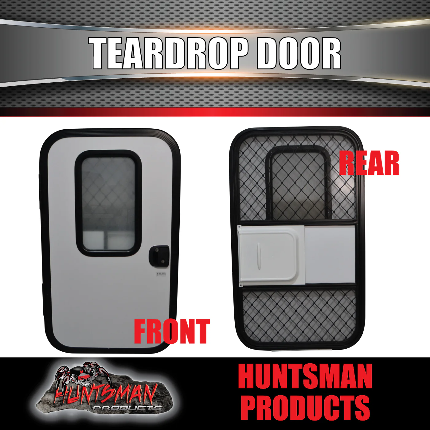 Caravan Camper Teardrop Access Security Mesh Side Double Door. LHS Hinge - Image 4