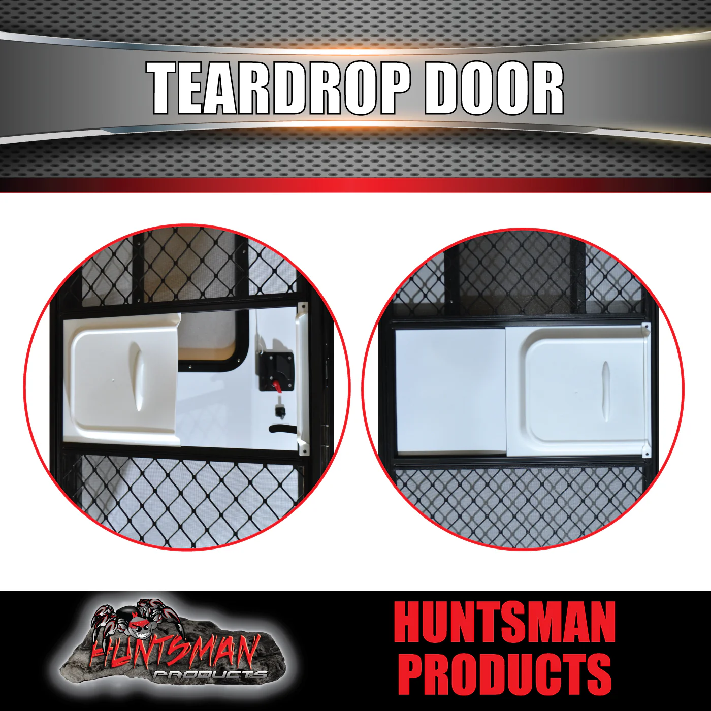 Caravan Camper Teardrop Access Security Mesh Side Double Door. LHS Hinge - Image 5
