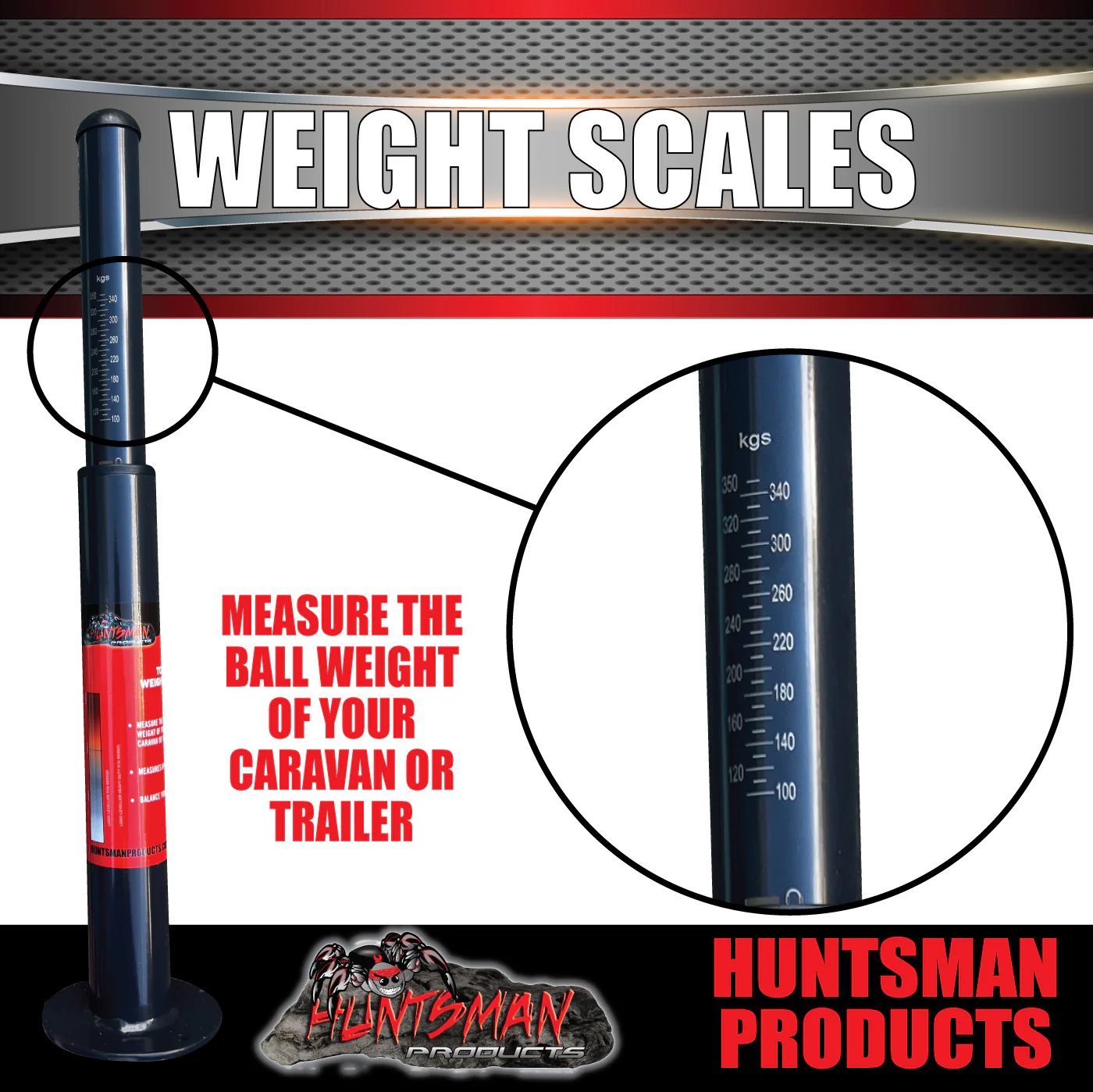 Caravan Trailer Tow Ball Weight Scales For Safe Towing. Calibrated to 350Kg - Image 2