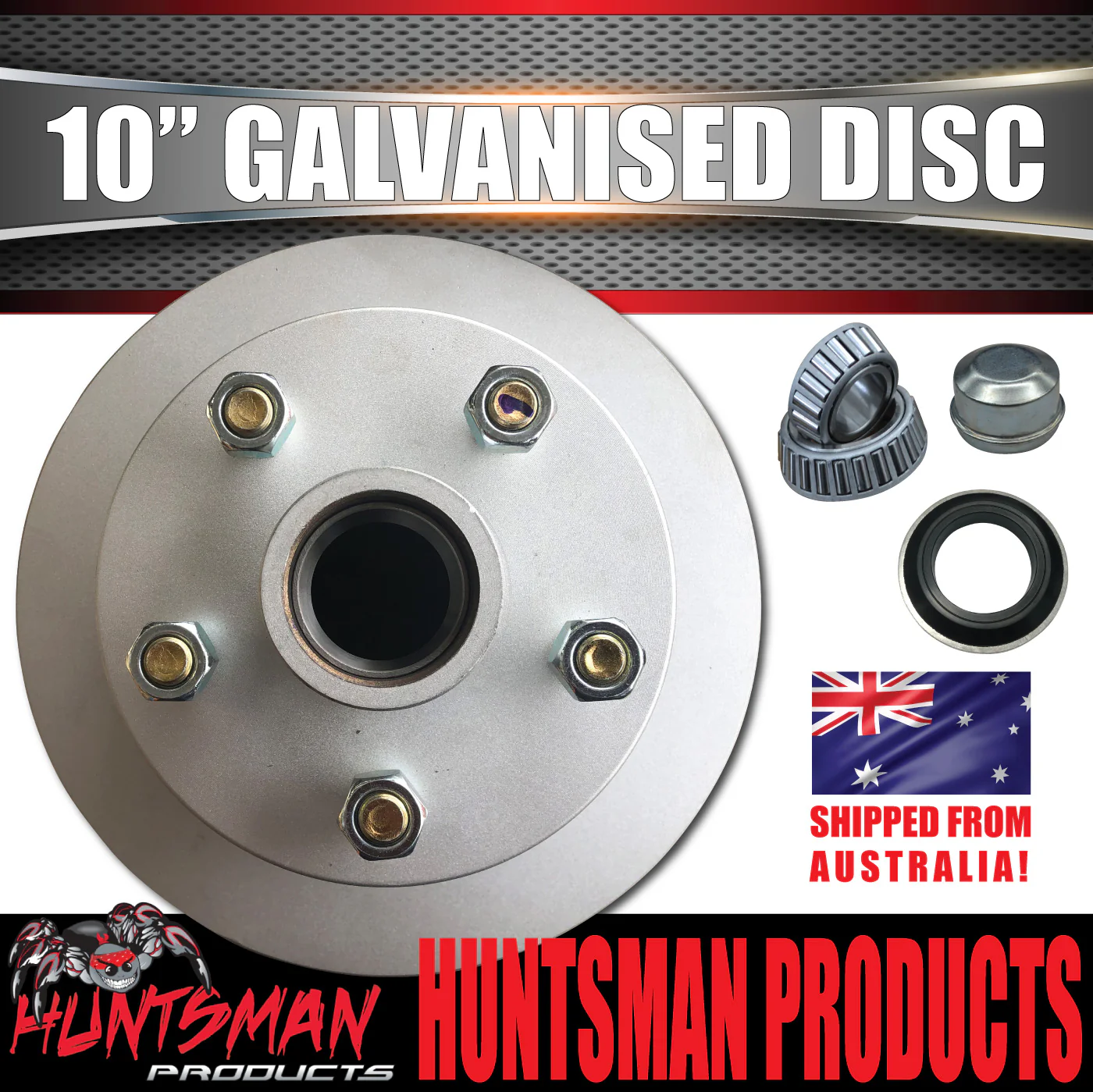 2x 10" Trailer Caravan Galvanised Dacromet Disc Hubs suit Commodore & LM Bearings - Image 8