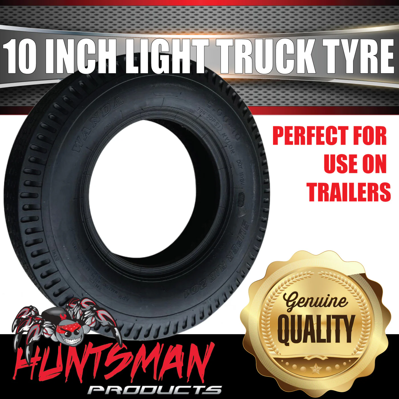 10" 5.00-10 NJK Light Truck Tyre 77J 6PR for Vehicles Boat Trailer Caravan - Image 4