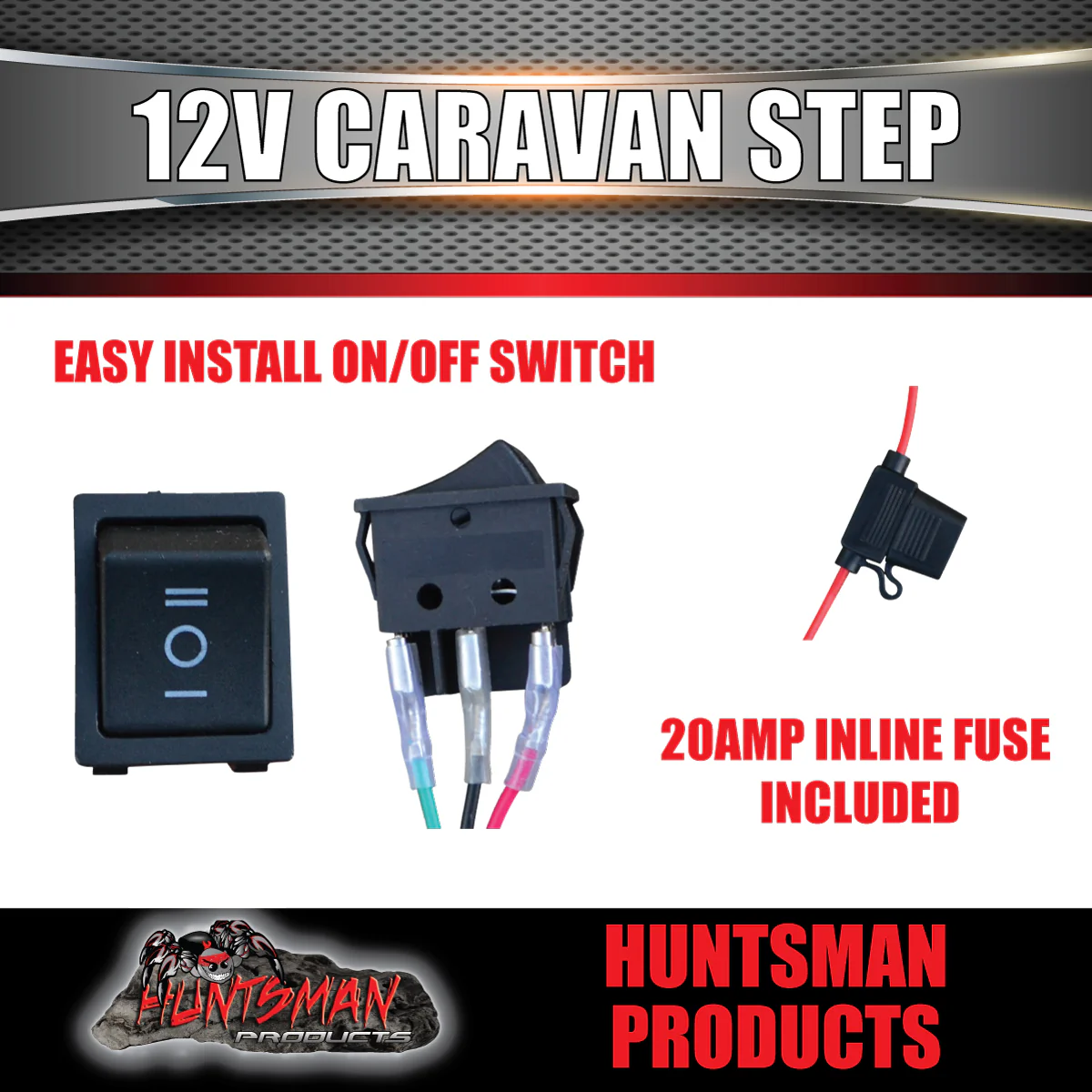 12 Volt Motorised Aluminium Caravan Motorhome Double Step & Switch 150Kg Rated - Image 5