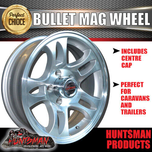 14" & 185R14 LT CF1100 Ford Stud Bullet Trailer Caravan Mag Wheel Rim & All Terrain Tyre - Image 4