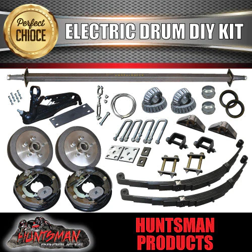 DIY 1400KG Trailer Kit. eye to Eye Springs Electric Drum Brake. Axles 78" - 96" - Image 2