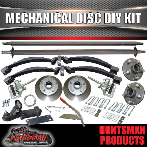 DIY 2000kg Tandem Trailer Kit. Mechanical Disc. Rocker Roller Springs, 45mm Axles 78" - 96" - Image 2