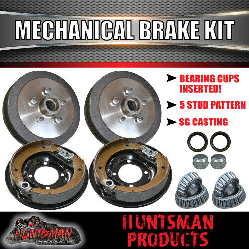 DIY TRAILER 1400KG MECHANICAL DRUM BRAKED KIT. SLIPPER SPRINGS. STUB AXLES - Image 2