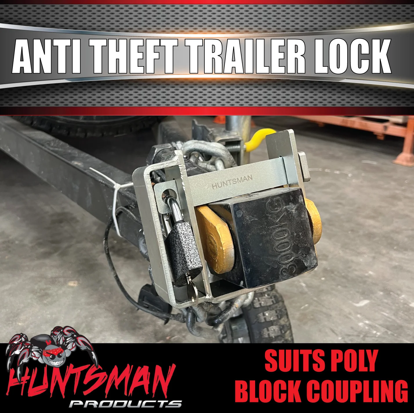 DO35 Hitchmaster & Poly Block Coupling Anti Theft Trailer Lock With Lock & Keys - Image 2