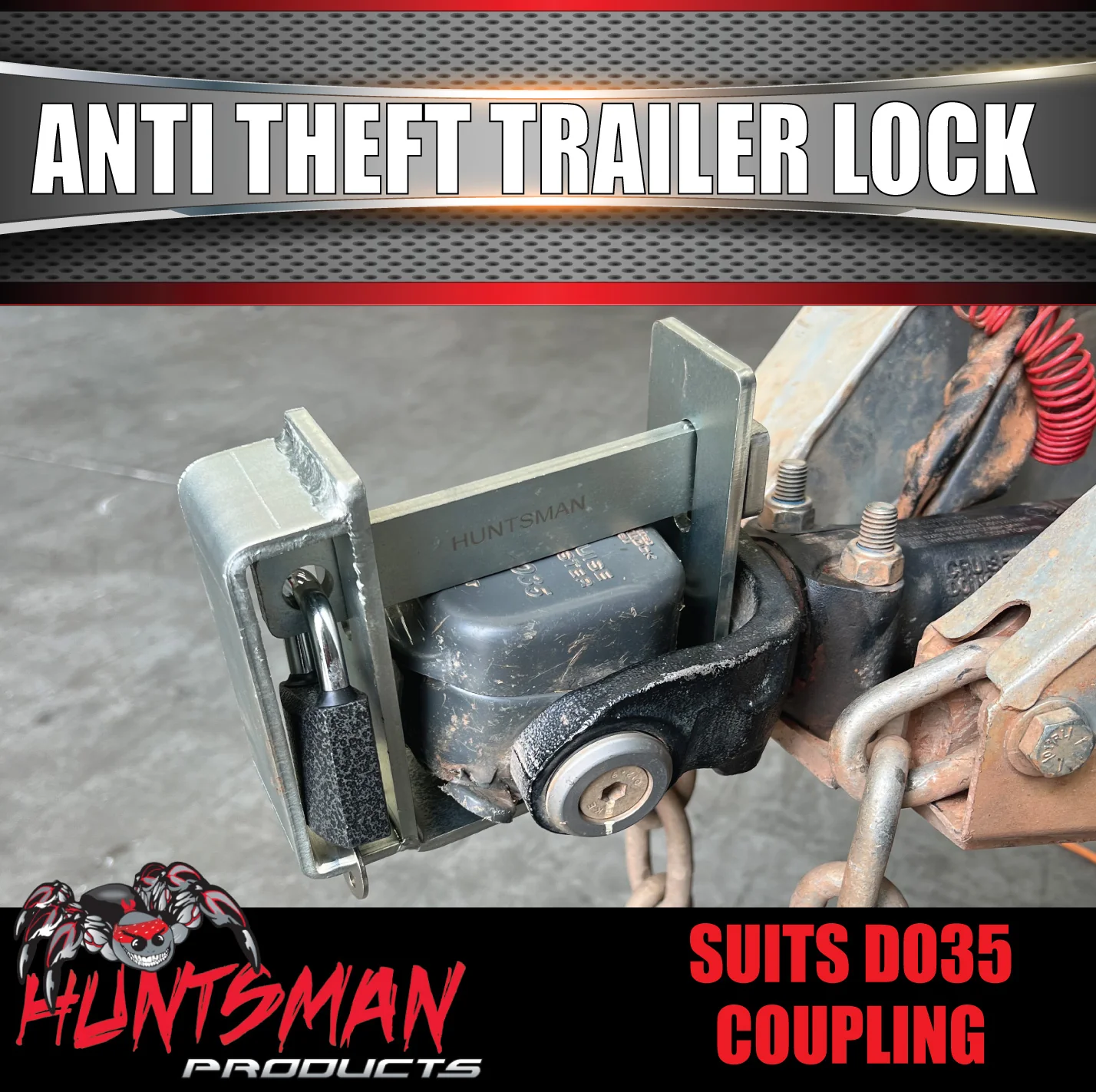 DO35 Hitchmaster & Poly Block Coupling Anti Theft Trailer Lock With Lock & Keys - Image 3
