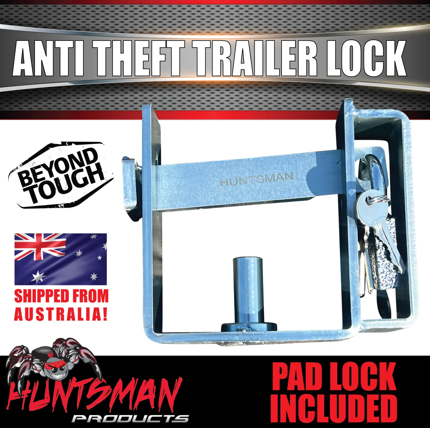 DO35 Hitchmaster & Poly Block Coupling Anti Theft Trailer Lock With Lock & Keys - Image 5