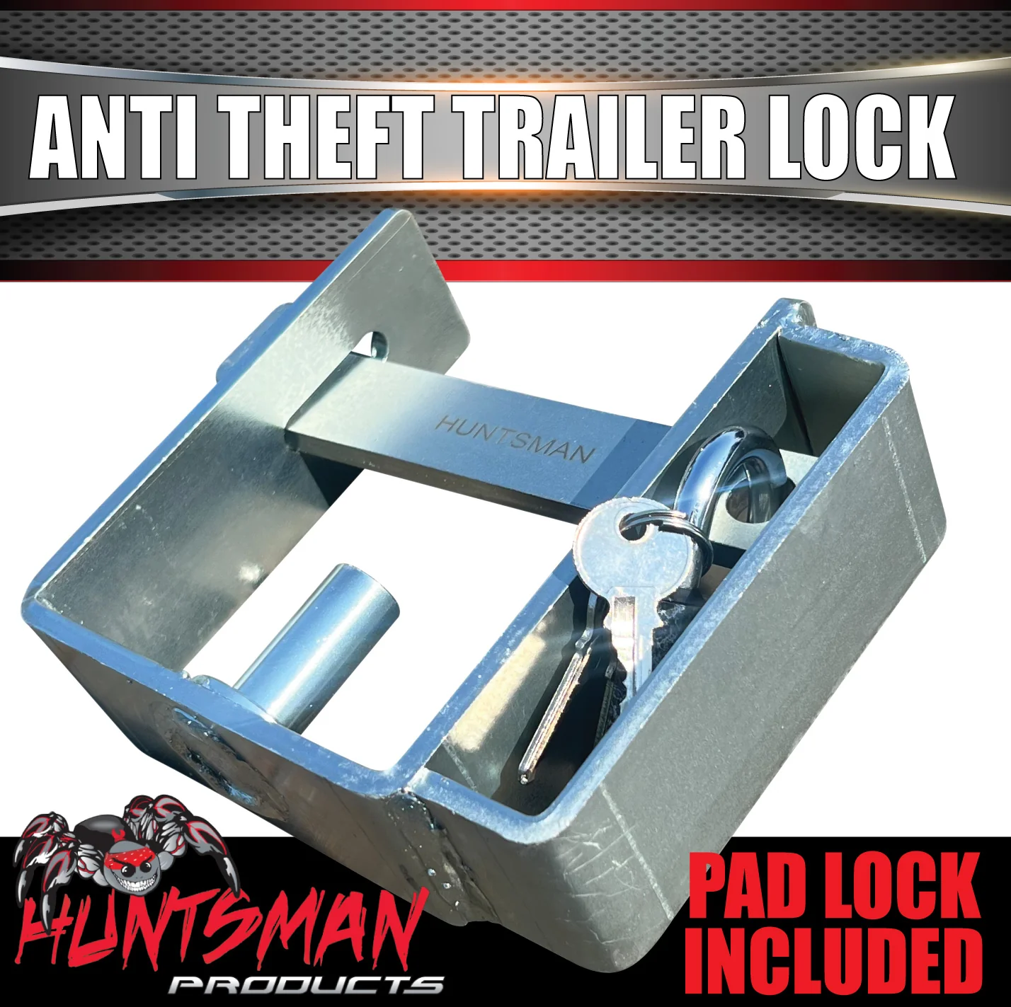 DO35 Hitchmaster & Poly Block Coupling Anti Theft Trailer Lock With Lock & Keys - Image 7