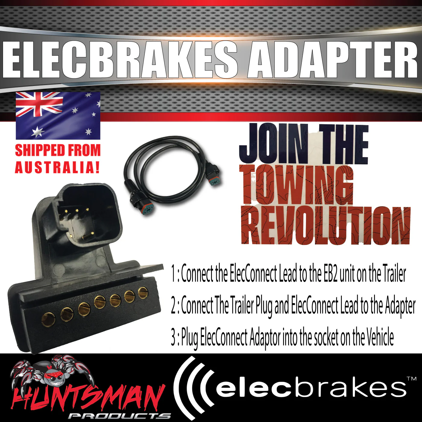 Elecbrakes Bluetooth Electric Brake Controller with Flat to Flat Plug Adaptor - Image 5