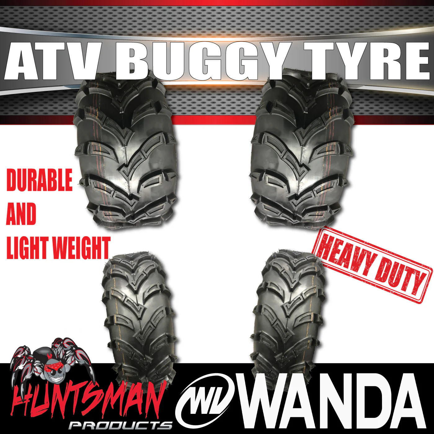 Full Set 2x 25x10-12 Rears & 2x 25x8-12 Fronts Wanda P377 ATV Tyres Quad Bike Buggy - Image 13