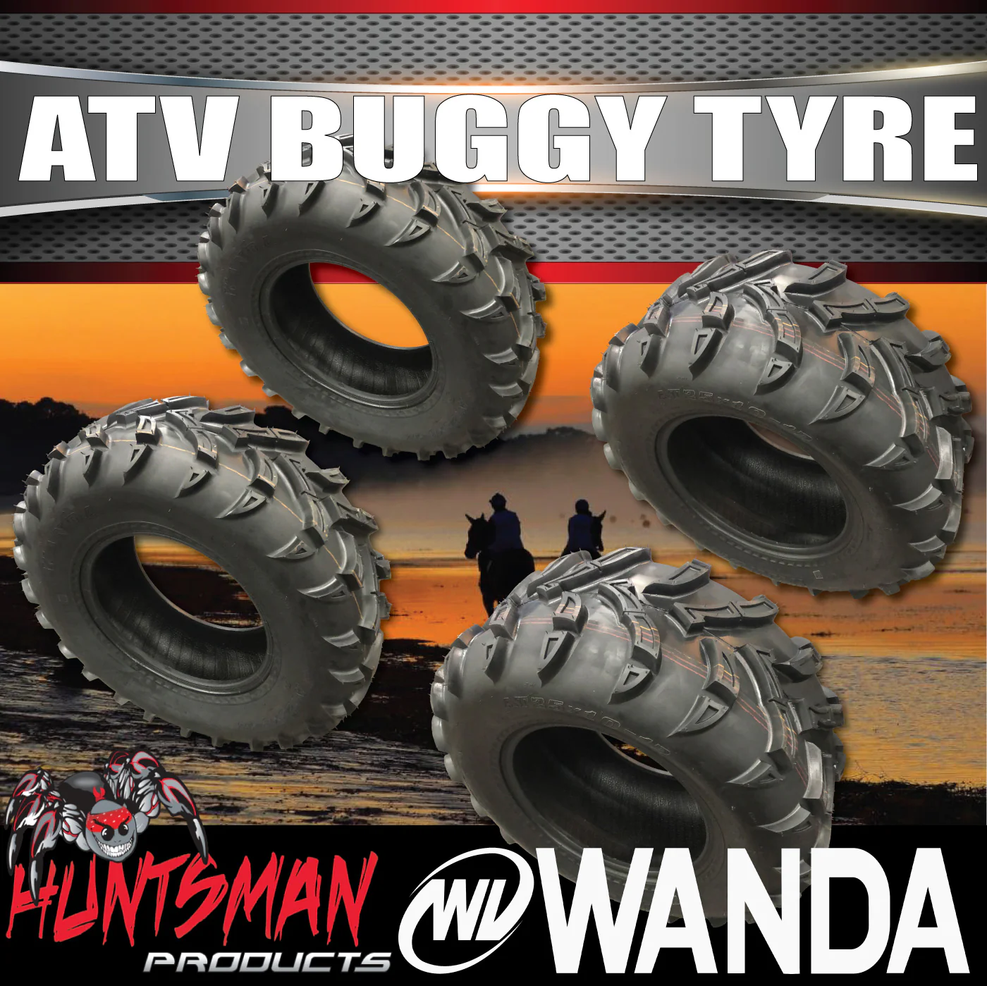 Full Set 2x 25x10-12 Rears & 2x 25x8-12 Fronts Wanda P377 ATV Tyres Quad Bike Buggy - Image 3