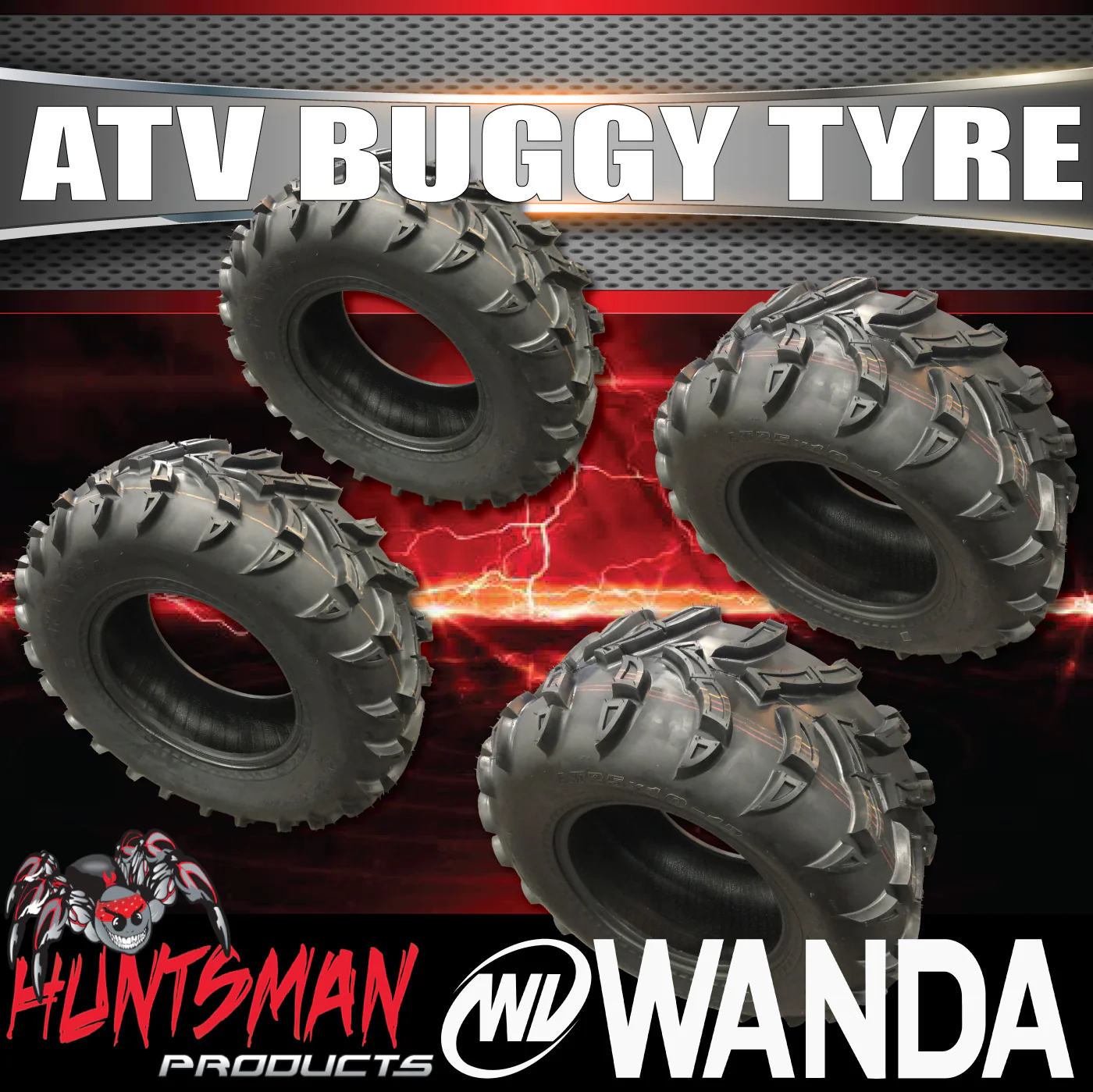 Full Set 2x 25x10-12 Rears & 2x 25x8-12 Fronts Wanda P377 ATV Tyres Quad Bike Buggy - Image 4