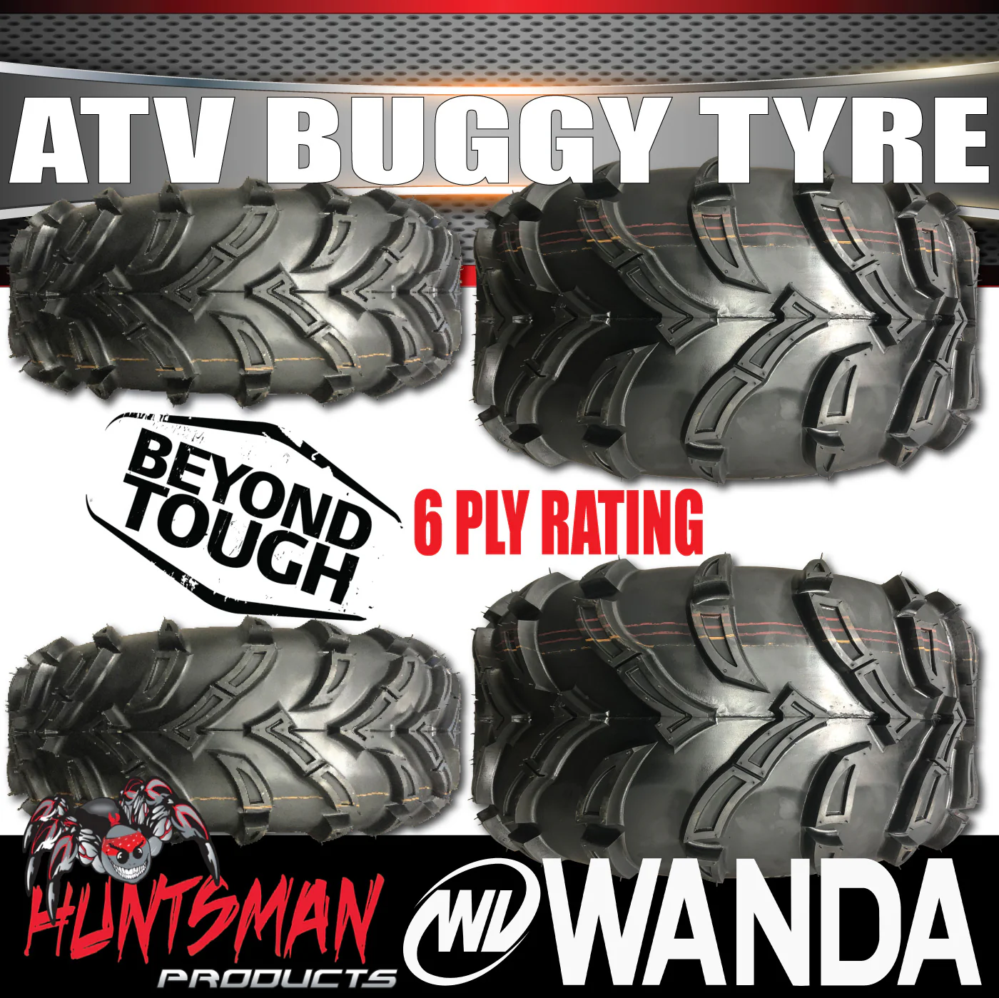 Full Set 2x 25x10-12 Rears & 2x 25x8-12 Fronts Wanda P377 ATV Tyres Quad Bike Buggy - Image 5