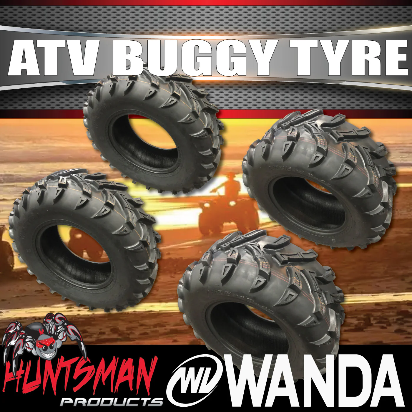 Full Set 2x 25x10-12 Rears & 2x 25x8-12 Fronts Wanda P377 ATV Tyres Quad Bike Buggy - Image 6
