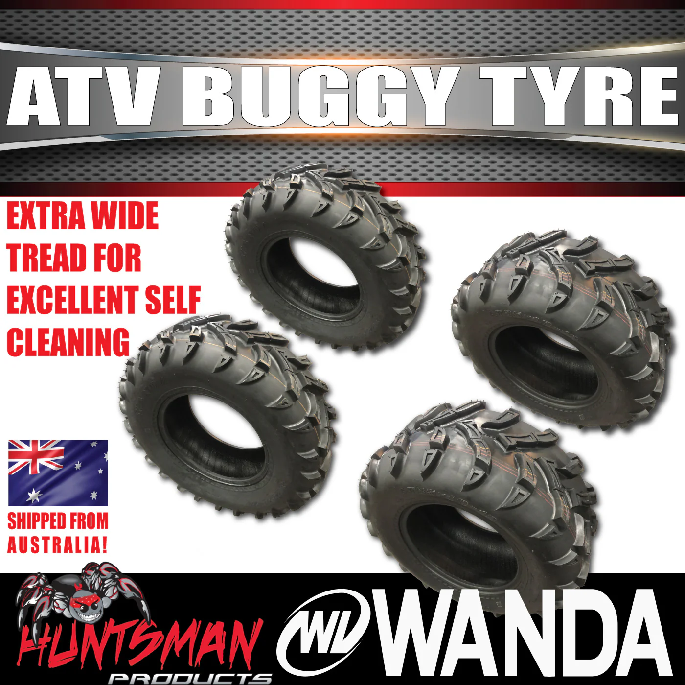 Full Set 2x 25x10-12 Rears & 2x 25x8-12 Fronts Wanda P377 ATV Tyres Quad Bike Buggy - Image 7