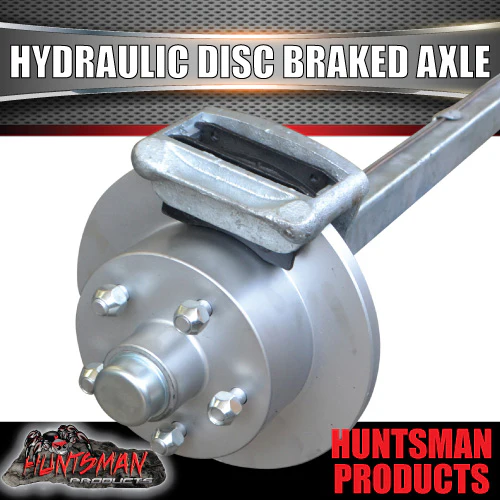 Galvanised Trailer Caravan 40mm Square Hydraulic Disc Braked Axle. 1000Kg rated 78"-96" - Image 2