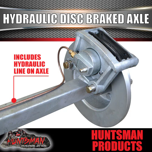 Galvanised Trailer Caravan 40mm Square Hydraulic Disc Braked Axle. 1000Kg rated 78"-96" - Image 3