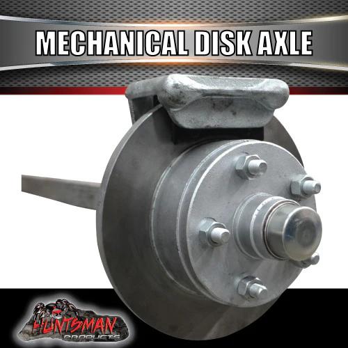 Galvanised 40mm Square Trailer Caravan Mechanical Disc Braked Axle. 1000Kg rated 63"-77" - Image 4