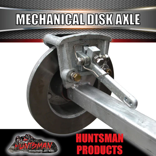 Galvanised 40mm Square Mechanical Disc Braked Trailer Axle. 1000Kg , 78"-96" Axles - Image 3