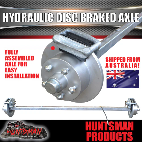 Galvanised 45mm Square Trailer Caravan Hydraulic Disc Braked Axle. 1400Kg rated 78"-96" - Image 5