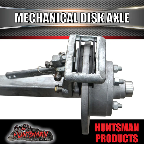 Galvanised 45mm Square Mechanical Disc Braked Trailer Axle. 1400Kg rated 64"-77" - Image 2