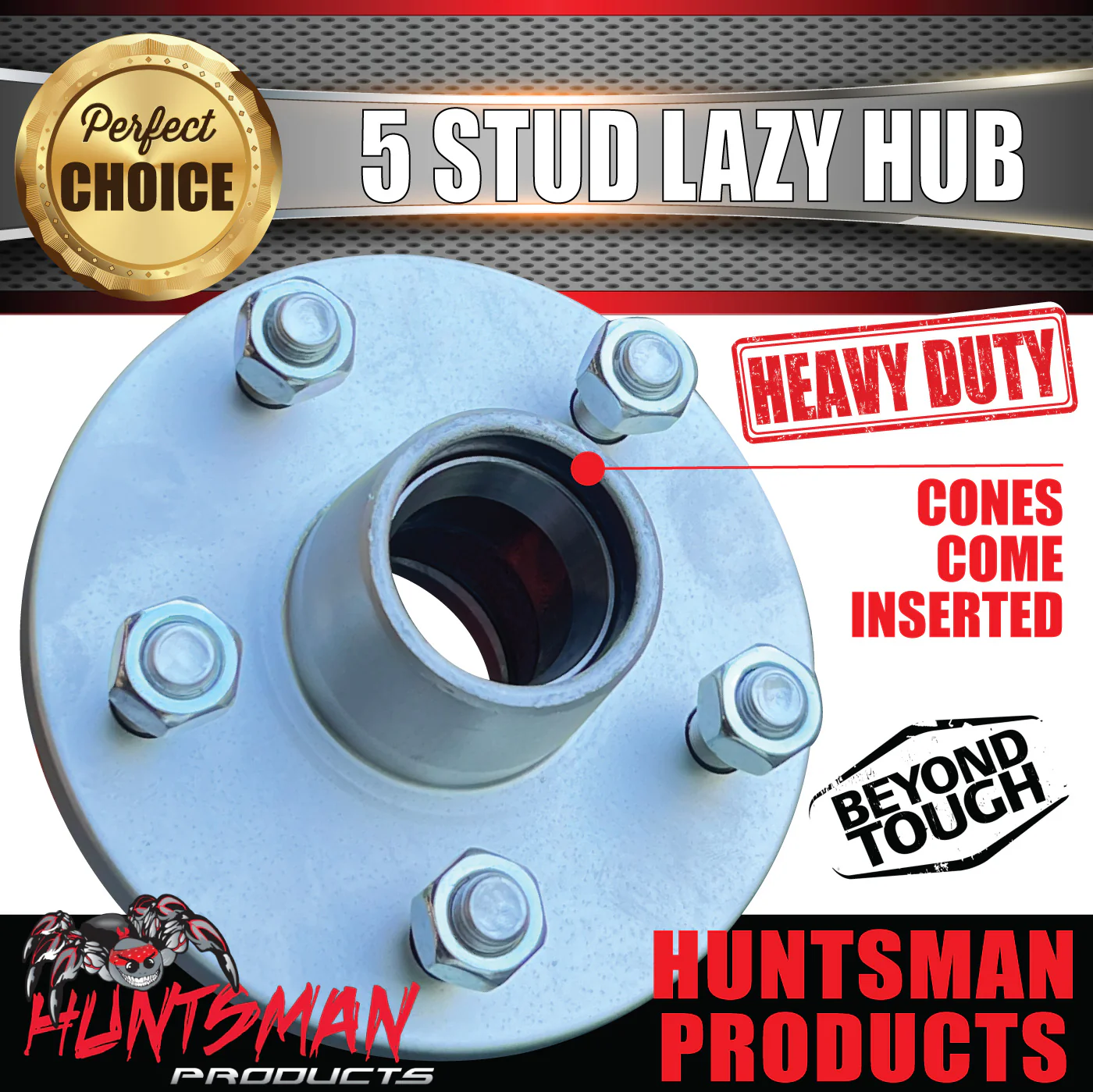 X2 Galvanised Boat Trailer Caravan Hubs suit Holden HT 5/108 PCD & S/L Bearings. Marine Seals - Image 6