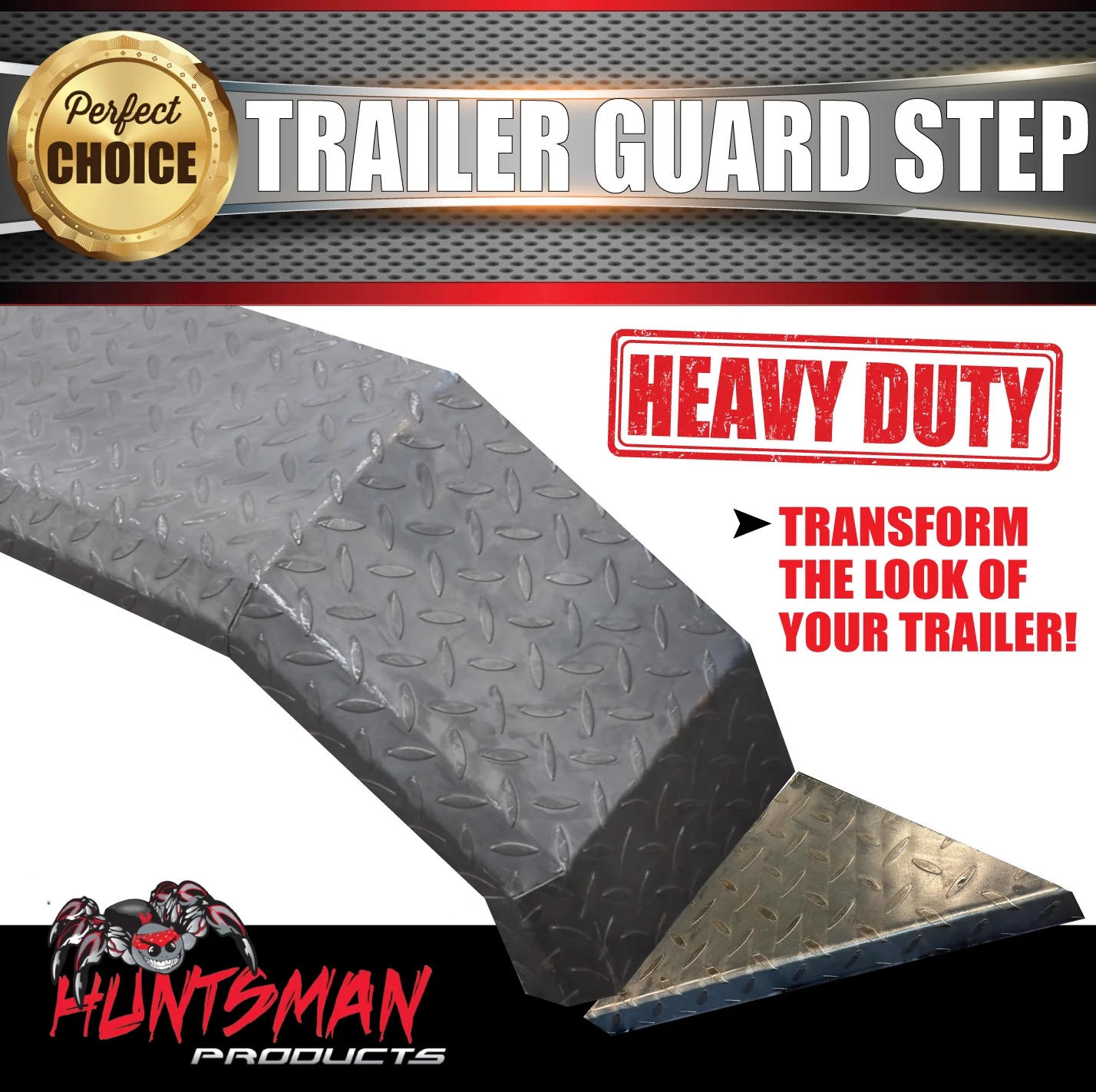 4x Chequer Plate Trailer Caravan Mud Guard Steps To Suit 330mm Wide Guards - Image 2