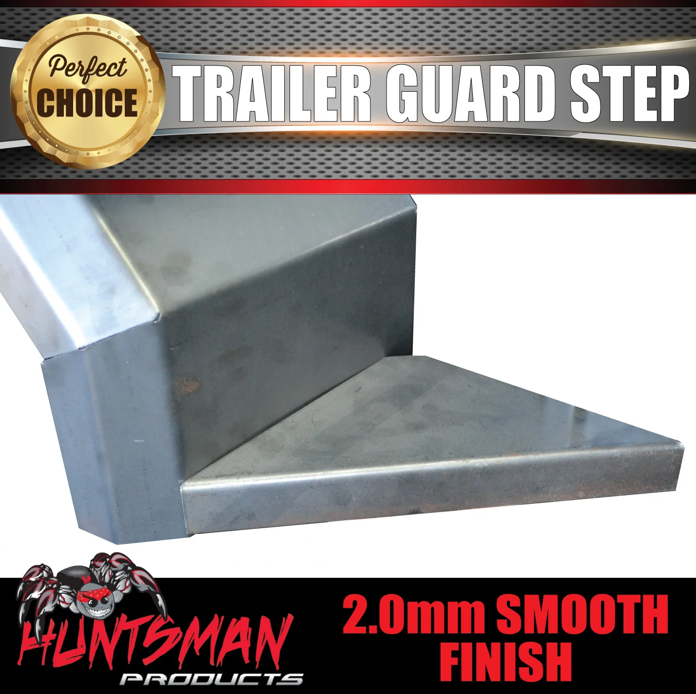 4x Smooth Finish Trailer Caravan Mud Guard Corner Steps To Suit 330mm Wide Guards - Image 3