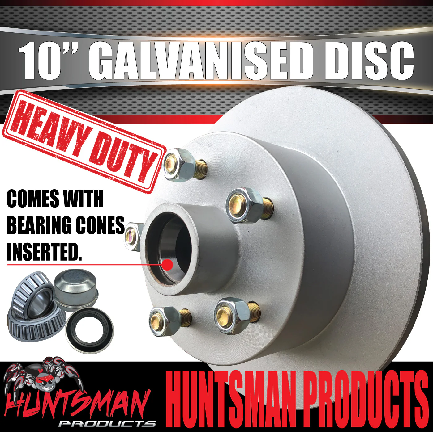 2X 10" HQ Holden Trailer Caravan Galvanised Dacromet Disc Hubs & LM Bearings - Image 10
