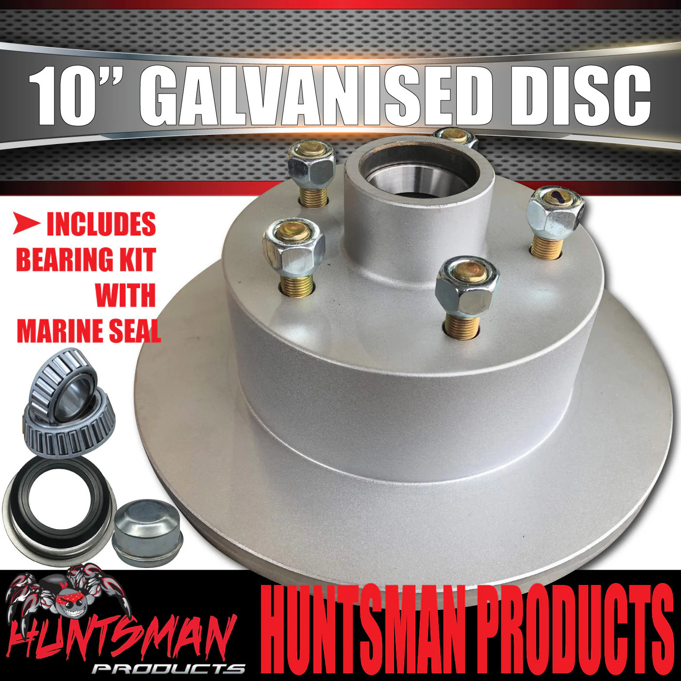 2x HT Holden 10" Trailer Caravan Galvanised Dacromet Disc Hubs & SL Bearings - Image 7