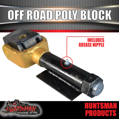 Off Road Trailer Caravan Weld On Poly Block Coupling & Adaptor. Hard Chrome Shaft. CTA Approved - Image 4