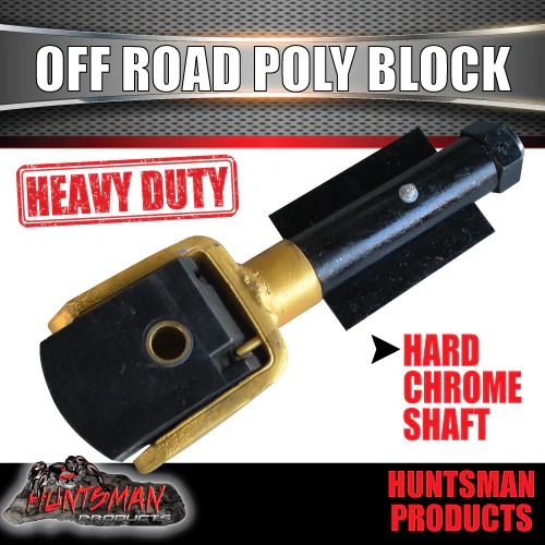 Off Road Trailer Caravan Weld On Poly Block Coupling & Adaptor. Hard Chrome Shaft. CTA Approved - Image 7