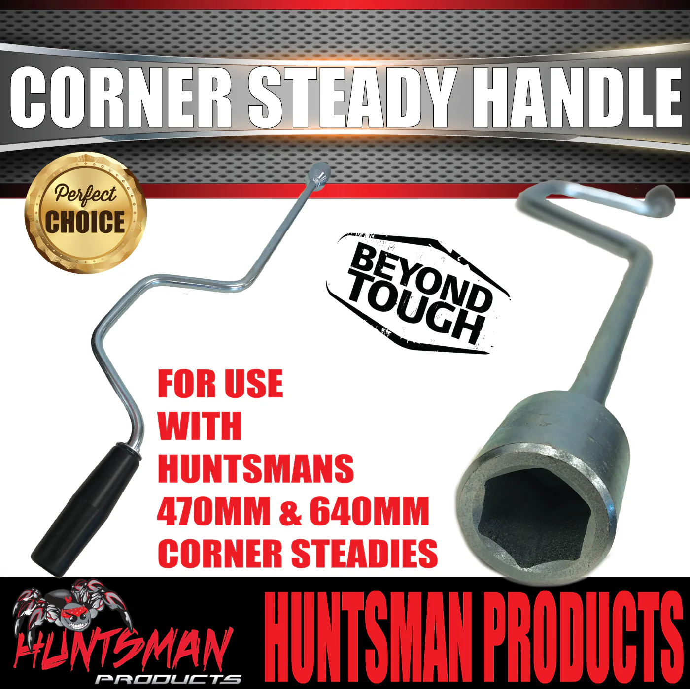 Huntsman Products Caravan Trailer Drop Down Steady Handle 600mm - Image 4