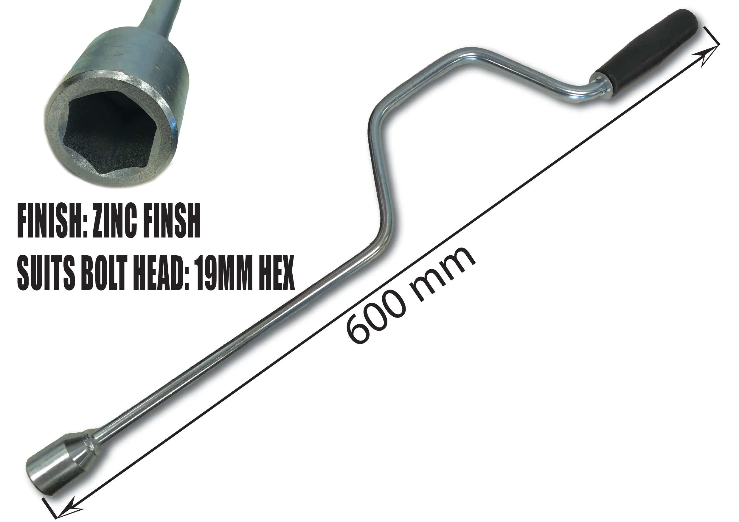 Huntsman Products Caravan Trailer Drop Down Steady Handle 600mm - Image 5