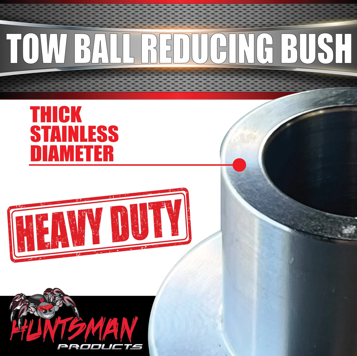 Huntsman Products Tow Ball Reducing Bush & FLange 70mm To 50mm Stainless Steel - Image 4