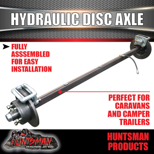 Natural 1400Kg Hydraulic disc Braked Trailer Caravan 45mm Axle, 64" - 77" Long - Image 3