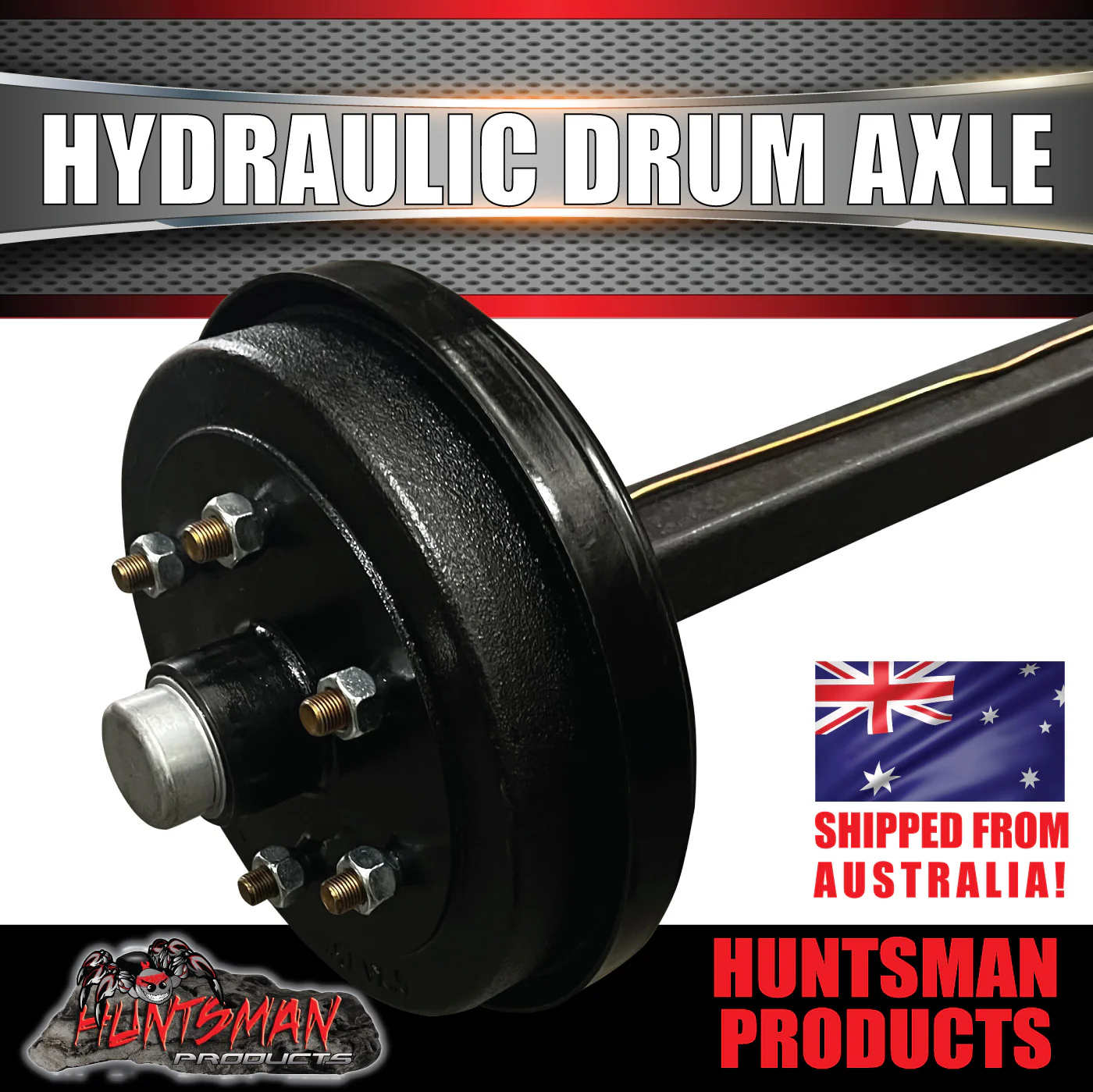Natural 1000Kg Hydraulic Drum Braked Trailer Caravan 40mm Axle, 60" - 77" Long - Image 4