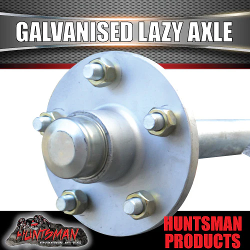 Lazy 5 Stud Trailer Axle 39mm Round Galvanised 60-77" Axles 750KG - Image 5