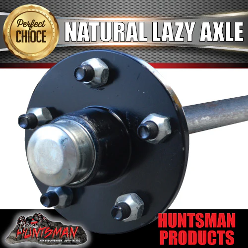 Lazy 5 Stud Trailer Axle 39mm Round Natural 60-79" Axles 750KG - Image 3