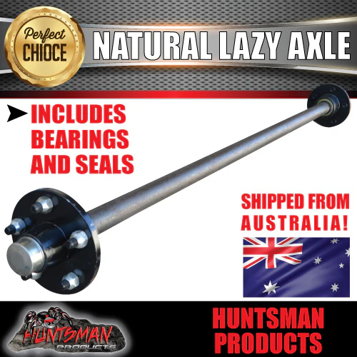 Lazy 5 Stud Trailer Axle 39mm Round Natural 60-79" Axles 750KG - Image 5