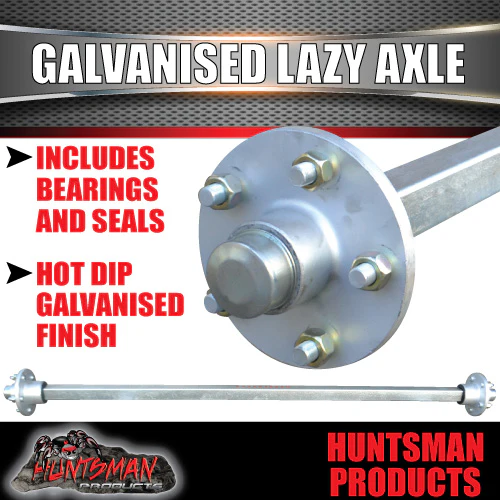 Lazy 1000Kg Trailer Boat Caravan Axle 40mm Square Galvanised 63-75" Long Axles - Image 5