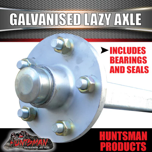 Lazy 1000Kg Trailer Boat Caravan Axle 40mm Square Galvanised 77-96" Long Axles - Image 4