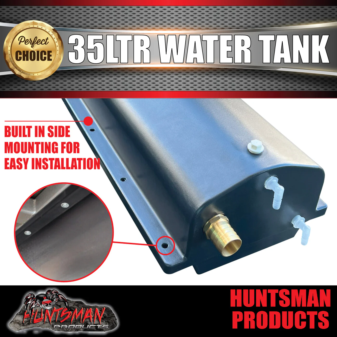 Caravan Camper Trailer Boat 35L Under body Poly Water Tank & Fittings. LDPE grade - Image 4