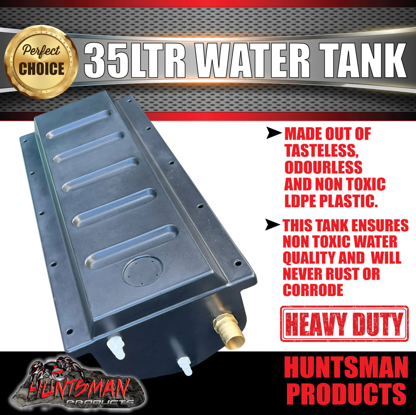 Caravan Camper Trailer Boat 35L Under body Poly Water Tank & Fittings. LDPE grade - Image 5