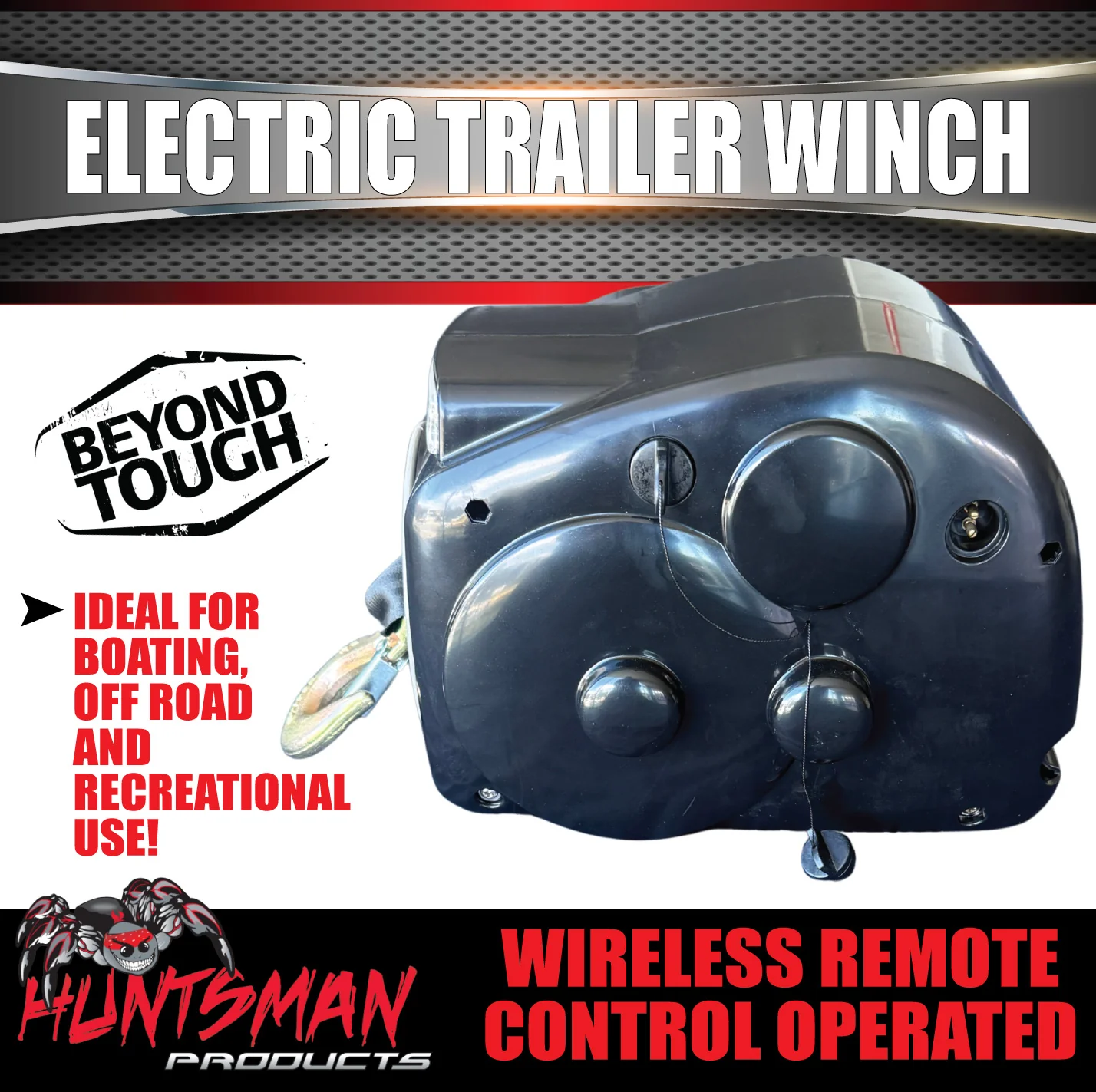 Lite Cruiser Electric Boat Trailer Winch + Remote to 7.3M 4536Kg Boat 6.1m Strap - Image 4