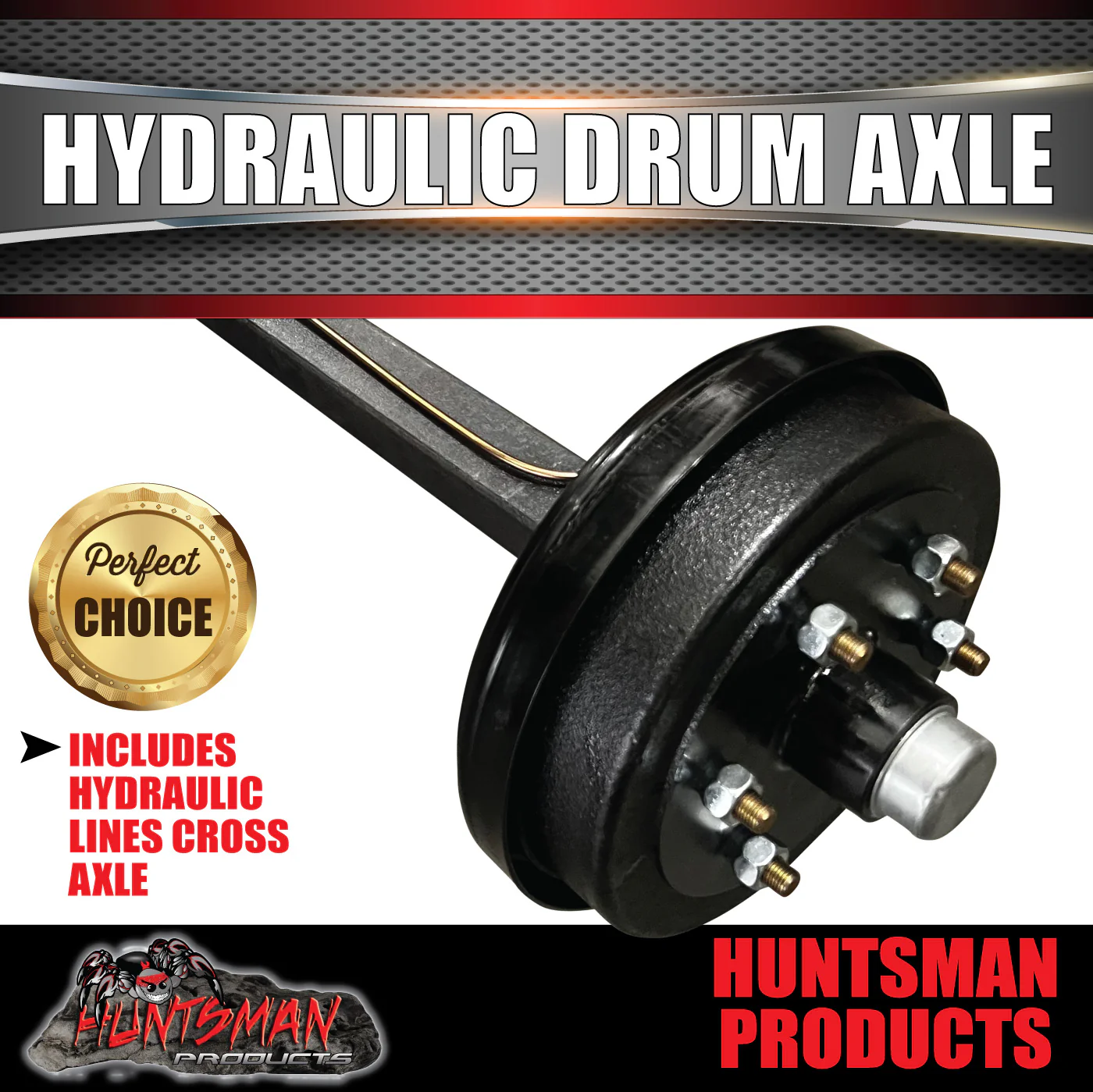 Natural 1000Kg Hydraulic Drum Braked Trailer Caravan 40mm Axle, 78" - 96" Long - Image 2