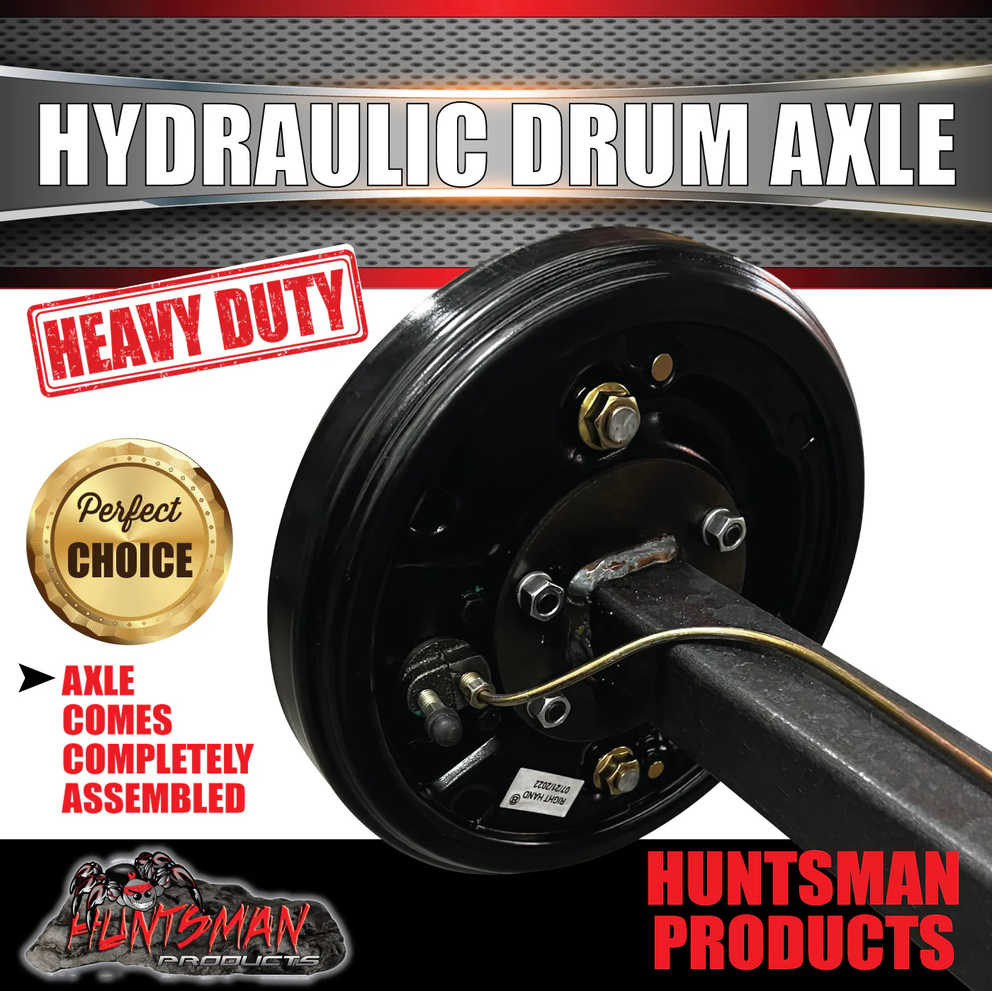Natural 1400Kg Hydraulic Drum Braked Trailer Caravan 45mm Axle, 78" - 96" Long - Image 3
